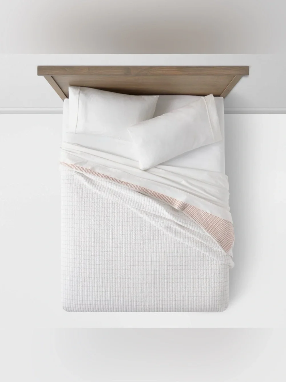 King Reversible Cotton Stripe Quilt Terracotta - Threshold New in Packaging